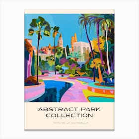 Abstract Park Collection Poster Parc De La Ciutadella Barcelona 1 Canvas Print