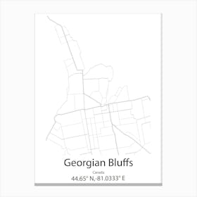 Georgian Bluffs,Canada Minimalist Map Canvas Print