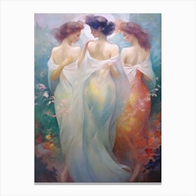 The Muses Mythology Rococo Painting 5 Canvas Print