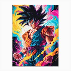 Goku Dragon Ball Z Neon Iridescent (19) Canvas Print