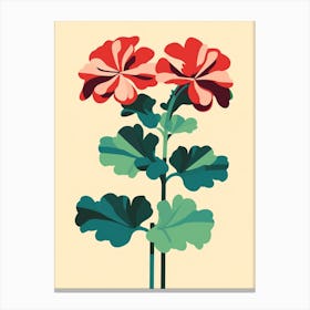 Cut Out Style Flower Art Geranium 2 Canvas Print