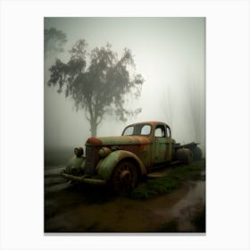 Old Truck In The Fog 7 Canvas Print