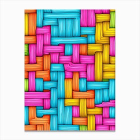 Modern Crochet Illustration Neon Canvas Print