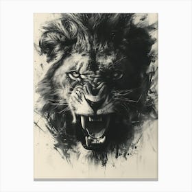 Lion Roaring 10 Canvas Print