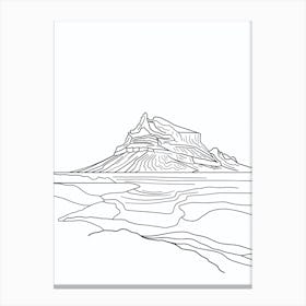 Mount Olympus Greece Line Drawing 8 Canvas Print