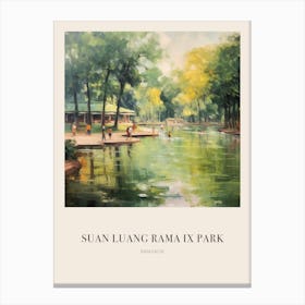 Suan Luang Rama Ix Park Bangkok Thailand 2 Vintage Cezanne Inspired Poster Canvas Print