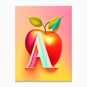 A  Apple, Letter, Alphabet Pop Art Matisse Canvas Print
