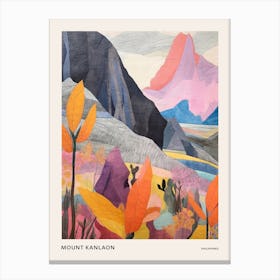 Mount Kanlaon Philippines 3 Colourful Mountain Illustration Poster Canvas Print
