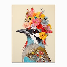 Bird With A Flower Crown Sparrow 5 Canvas Print