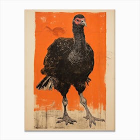 Turkey, Woodblock Animal  Drawing 1 Canvas Print