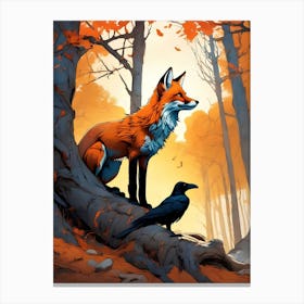 Fox And Crow Canvas Print