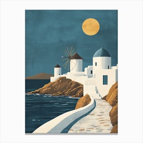 Mykonos Minimalist poster 1 Canvas Print