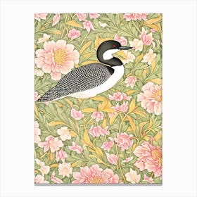 Loon William Morris Style Bird Canvas Print