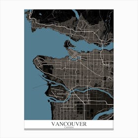 Vancouver Black Blue Canvas Print