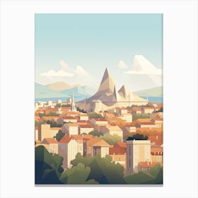 Lyon, France, Geometric Illustration 3 Canvas Print