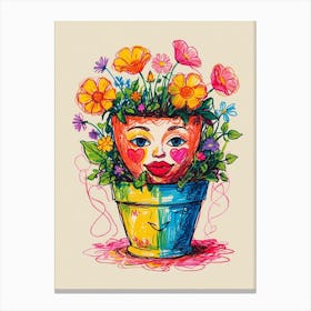 Flowers In A Pot Canvas Print