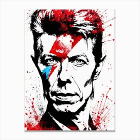 David Bowie Portrait Ink Painting (21) Canvas Print