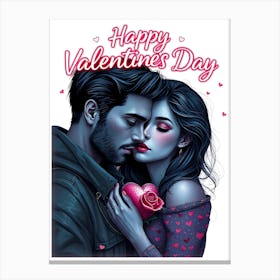 Happy Valentine'S Day - Lovers Stampe su tela