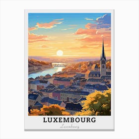 Luxembourg Sunset Travel Canvas Print