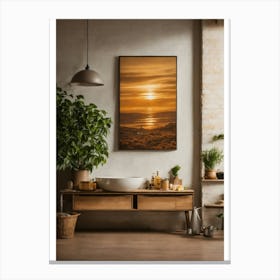 Sunset Over The Ocean Canvas Print