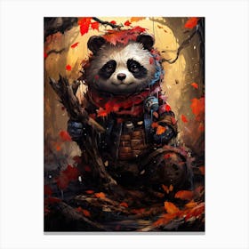 Panda Art In Naïve Art Style 4 Canvas Print