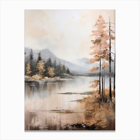 Lake In The Woods In Autumn, Painting 60 Canvas Print
