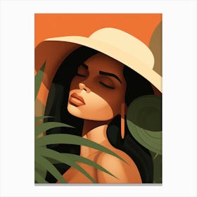 Portrait Of A Woman In A Hat 4 Canvas Print