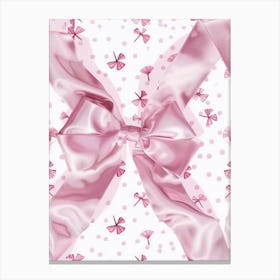 Big Pink Bow Pattern Canvas Print