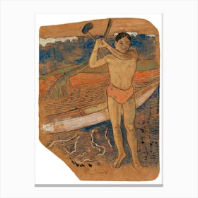 Man With An Ax, Paul Gauguin Canvas Print