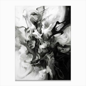 Transcendent Echoes Abstract Black And White 2 Canvas Print