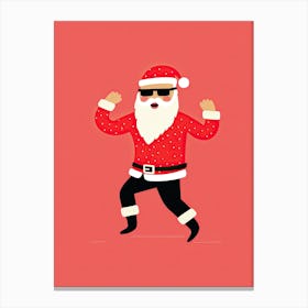 Santa Claus Dancing 22, Christmas Canvas Print