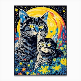 Cosmic Pawfection, Psychedelic Cats series Canvas Print