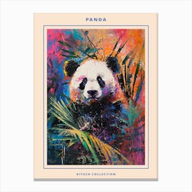 Panda Brushstrokes Poster 4 Canvas Print