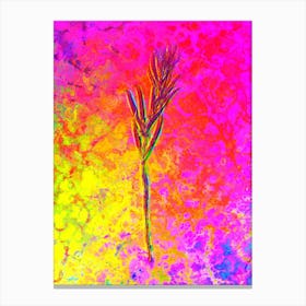 Siberian Solomon's Seal Botanical in Acid Neon Pink Green and Blue n.0050 Canvas Print