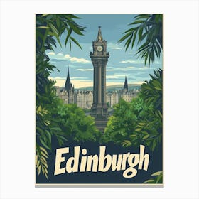 Aihrgdesign A Mid Century Modern Travel Poster For Edinburgh Canvas Print