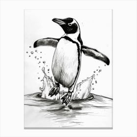 Emperor Penguin Jumping Out Of Water 4 Canvas Print