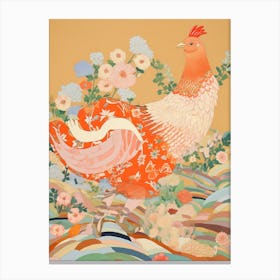 Maximalist Bird Painting Chicken 1 Canvas Print