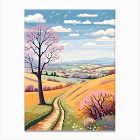 The Cotswold Way England 2 Hike Illustration Canvas Print