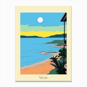 Poster Of Minimal Design Style Of Malibu California, Usa 3 Canvas Print