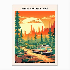 Sequoia National Park Midcentury Travel Poster Canvas Print