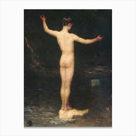 Nude Standing In Water Canvas Print