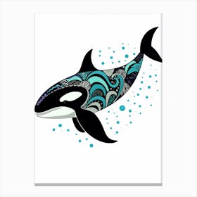 Orca Whale Pattern 5 Canvas Print
