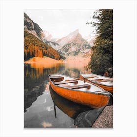 Two Boats On A Lake Canvas Print