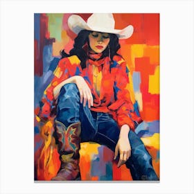 Collage Of Cowgirl Matisse Inspired 4 Canvas Print