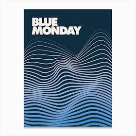 Blue Monday, Music Print (Dark Blue) Canvas Print