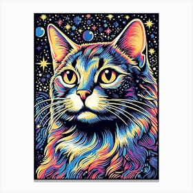 Celestial Pawfusion, Psychedelic Cats series Canvas Print