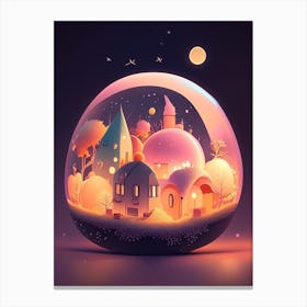 Light Pollution Kawaii Kids Space Canvas Print