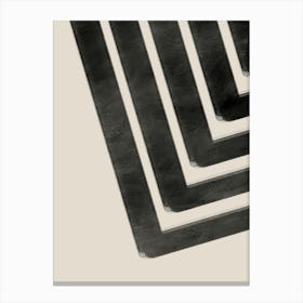 Abstract Minimalist Art in Black and Beige 2 Canvas Print