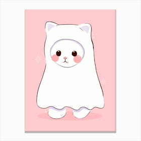 Ghost Cat - Cute Trinket Inspired Halloween Art Canvas Print