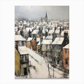 Vintage Winter Painting St Andrews United Kingdom 1 Canvas Print